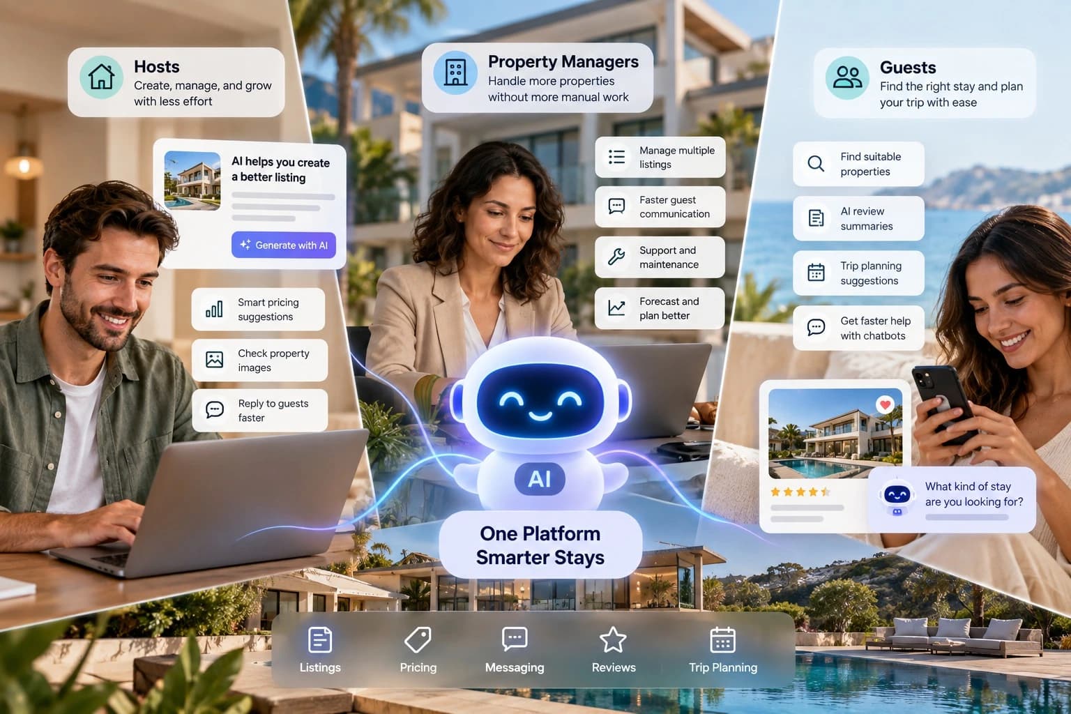 AI use cases for short-term rental hosts, property managers, and guests